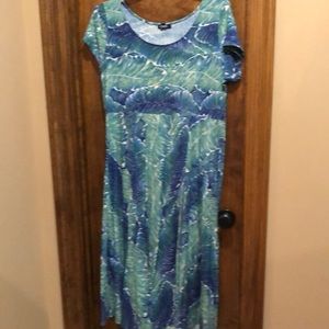 Chaps 3x Palm leaf print, knit material, greens and blues